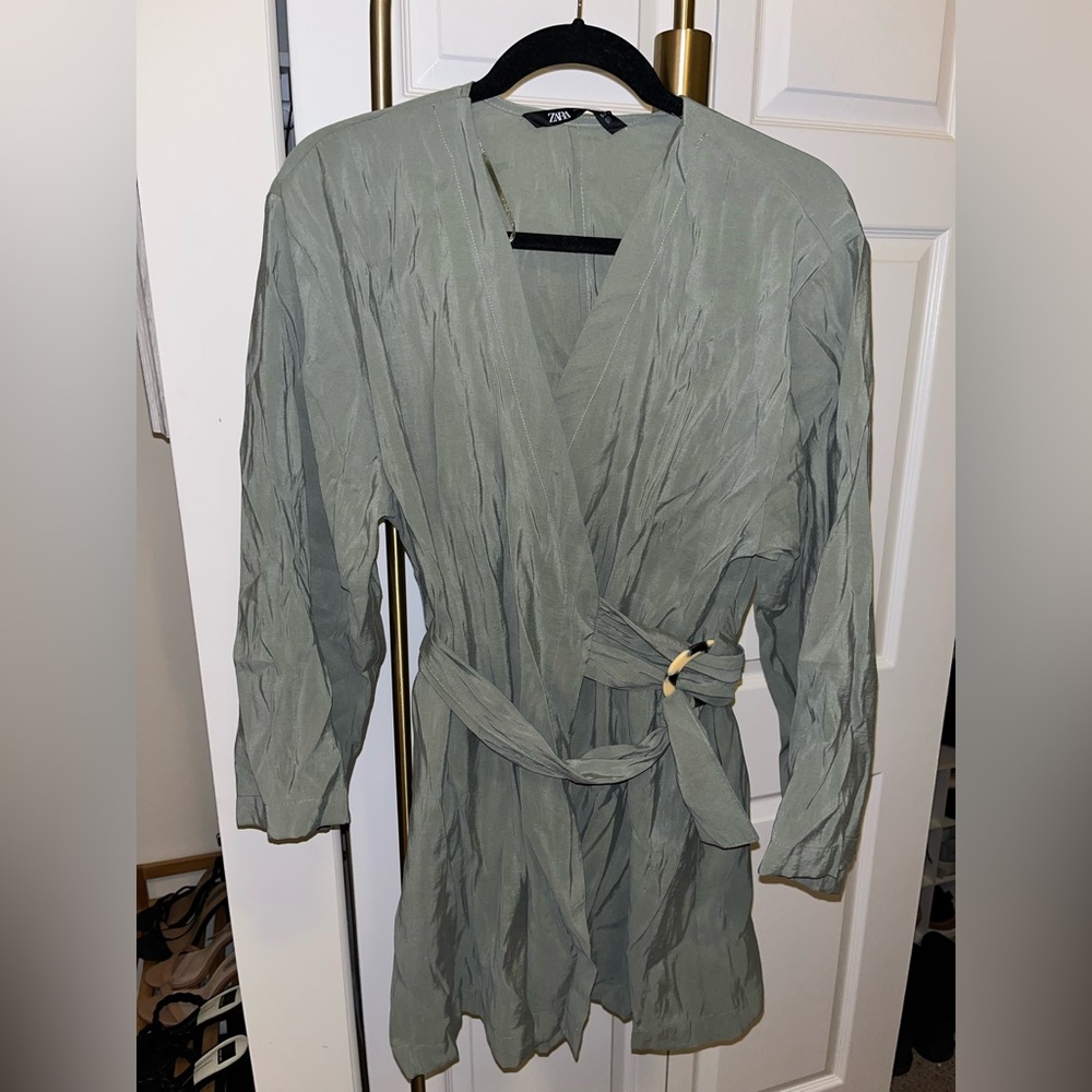 Zara green kimono mini dress NWT size medium